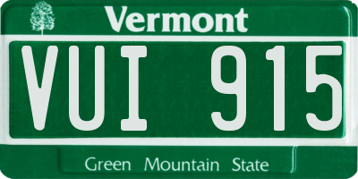 VT license plate VUI915