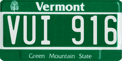 VT license plate VUI916