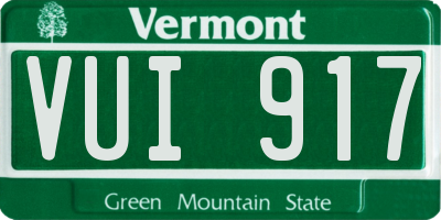 VT license plate VUI917
