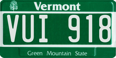 VT license plate VUI918