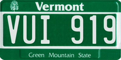 VT license plate VUI919