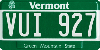 VT license plate VUI927