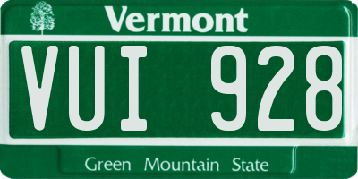 VT license plate VUI928