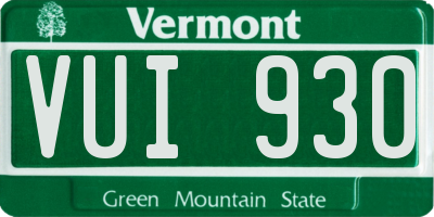 VT license plate VUI930