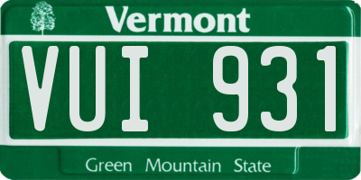 VT license plate VUI931