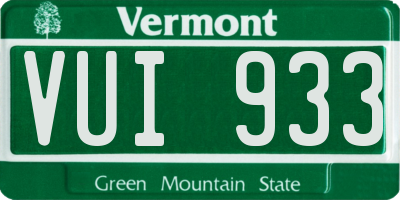 VT license plate VUI933