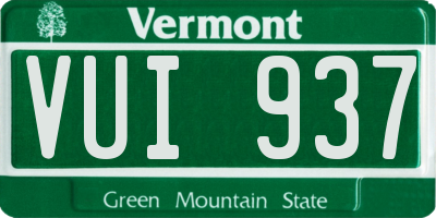 VT license plate VUI937