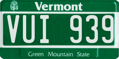 VT license plate VUI939