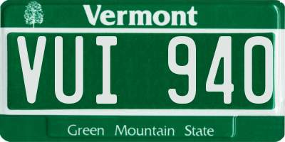 VT license plate VUI940