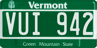 VT license plate VUI942
