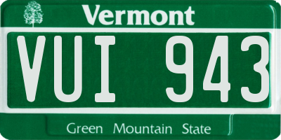 VT license plate VUI943