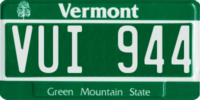VT license plate VUI944