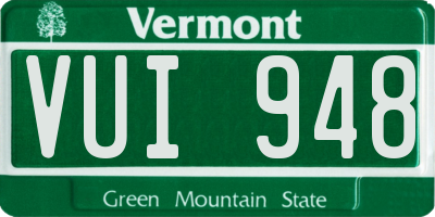 VT license plate VUI948