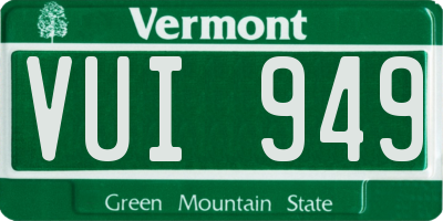 VT license plate VUI949