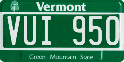 VT license plate VUI950