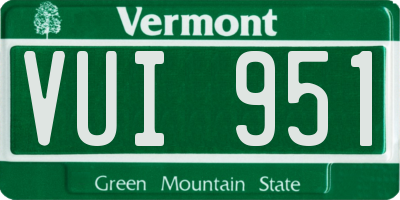 VT license plate VUI951