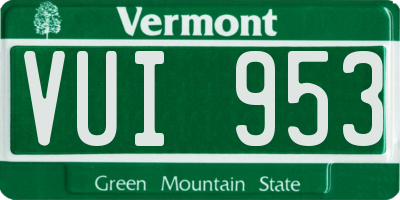 VT license plate VUI953
