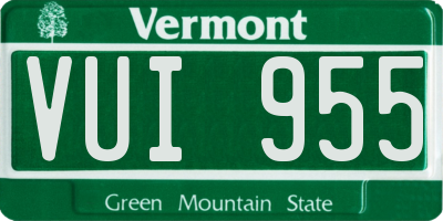 VT license plate VUI955