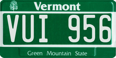 VT license plate VUI956