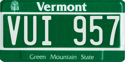 VT license plate VUI957
