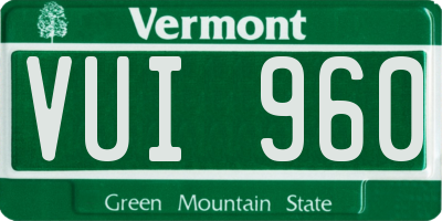 VT license plate VUI960