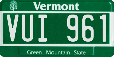 VT license plate VUI961