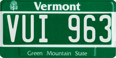 VT license plate VUI963