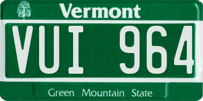 VT license plate VUI964