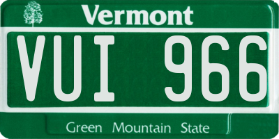 VT license plate VUI966