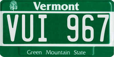 VT license plate VUI967