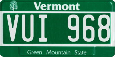 VT license plate VUI968