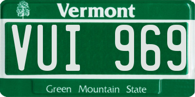 VT license plate VUI969
