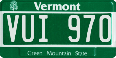 VT license plate VUI970
