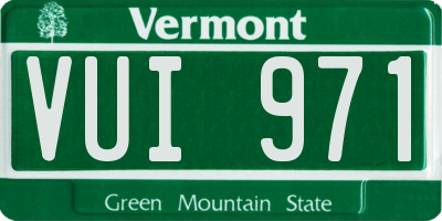 VT license plate VUI971