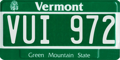VT license plate VUI972