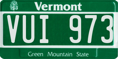 VT license plate VUI973