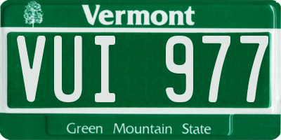 VT license plate VUI977