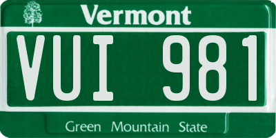 VT license plate VUI981