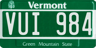 VT license plate VUI984