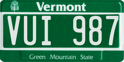 VT license plate VUI987