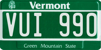 VT license plate VUI990