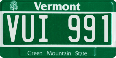 VT license plate VUI991