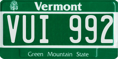 VT license plate VUI992