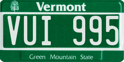VT license plate VUI995