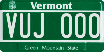 VT license plate VUJ000