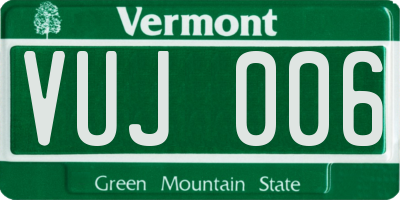 VT license plate VUJ006