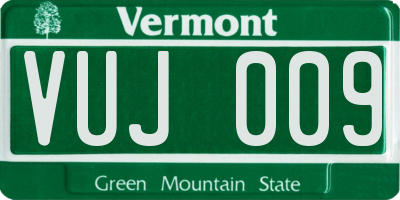 VT license plate VUJ009