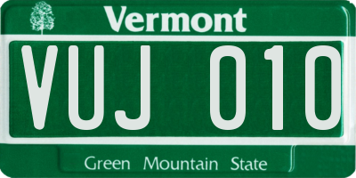 VT license plate VUJ010