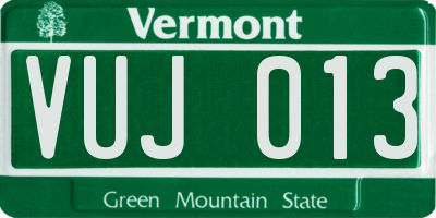 VT license plate VUJ013