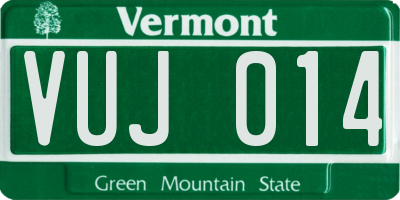 VT license plate VUJ014